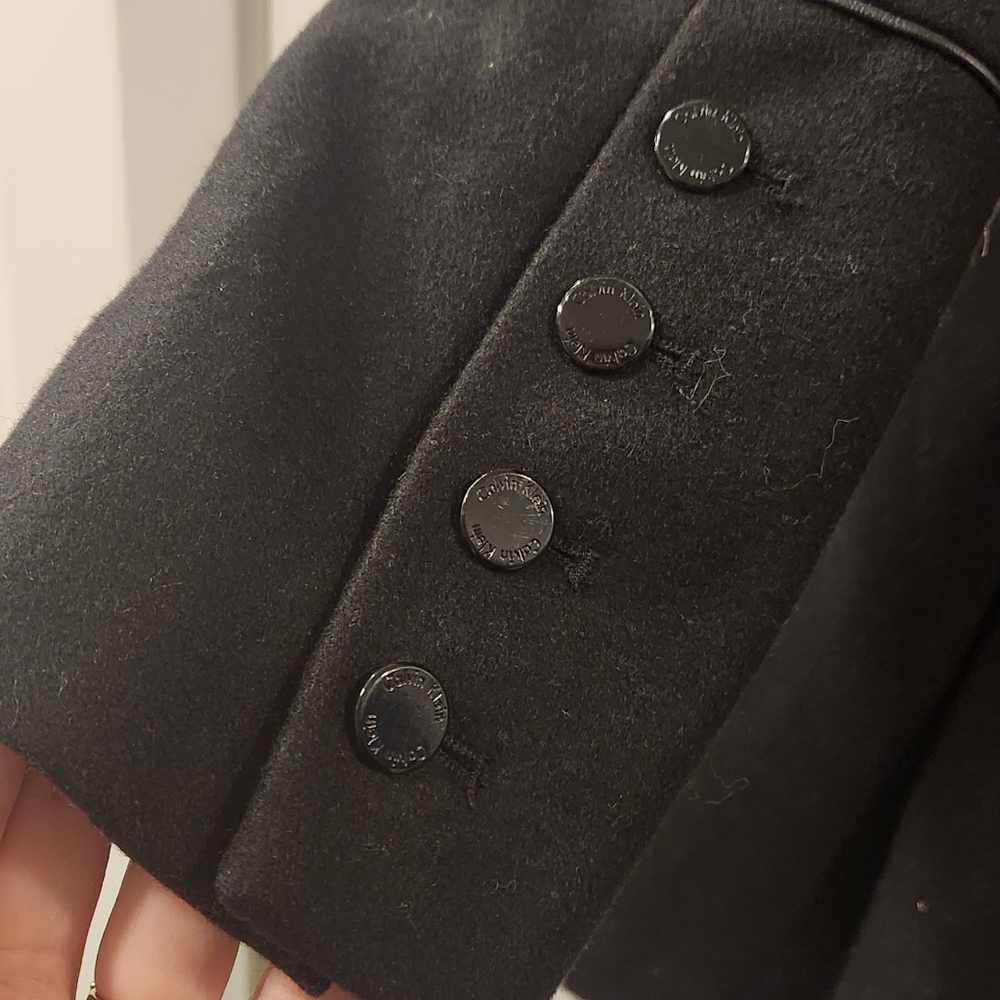 Calvin Klein Black Wool Peacoat size 6 - Picture 3 of 8